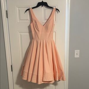 Ieena for Mac Duggal fit & flare cocktail dress lined blush pink women’s size 0